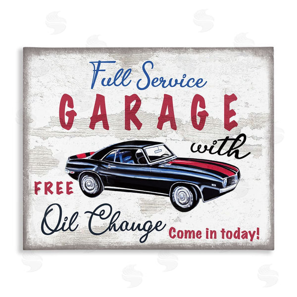 stupell industries Elizabeth Tyndall | Vintage Rustic Full Service Garage Sign Sports Car Wall Art