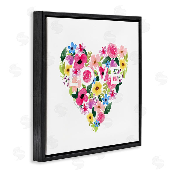 Stupell Industries Elizabeth Tyndall | Vivid Heart Blossom Love Inspirational Minimalistic Sentiment Wall Art