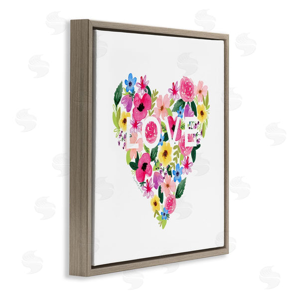 Stupell Industries Elizabeth Tyndall | Vivid Heart Blossom Love Inspirational Minimalistic Sentiment Wall Art