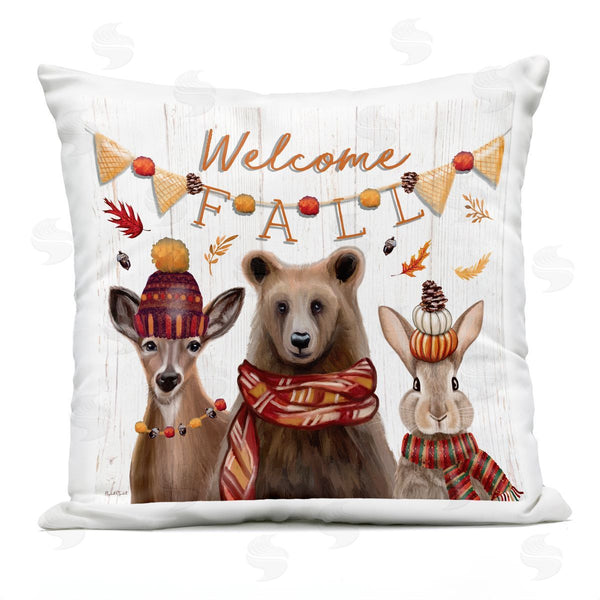 Stupell Industries Elizabeth Tyndall | Welcome Fall Woodland Animals Printed Throw Pillow