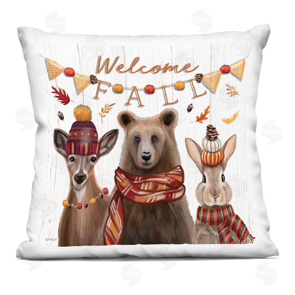 stupell industries Elizabeth Tyndall | Welcome Fall Woodland Animals Printed Throw Pillow