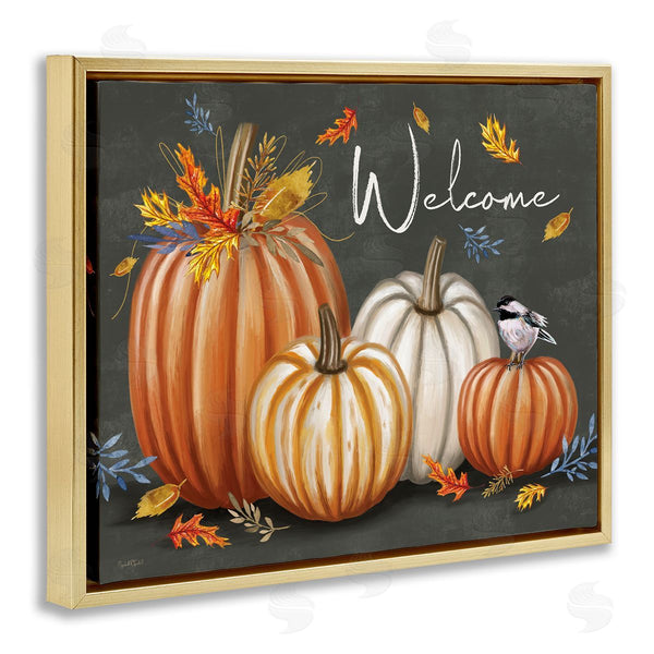 Stupell Industries Elizabeth Tyndall | Welcome With Autumnal Pumpkins