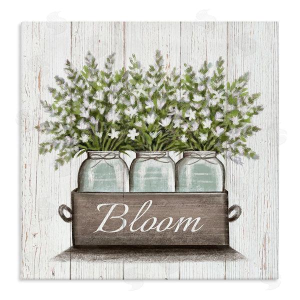 stupell industries Elizabeth Tyndall | White Wildflowers in Jars Bloom Sentiments Wall Art