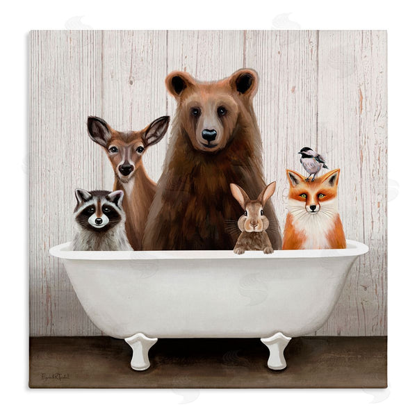 stupell industries Elizabeth Tyndall | Woodland Creatures Antique Bathtub
