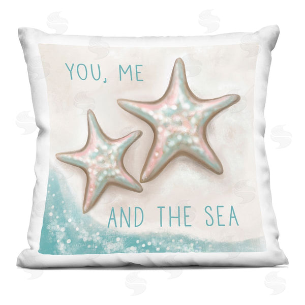 stupell industries Elizabeth Tyndall | You Me & Sea Beach Starfish Printed Throw Pillow