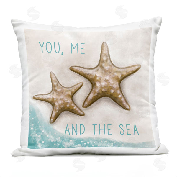 Stupell Industries Elizabeth Tyndall | You Me & Sea Romantic Starfish Beach Shore Printed Throw Pillow