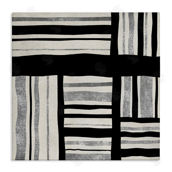 stupell industries Ellie Roberts | Abstract Perpendicular Lines Black Grey Beige Wall Art