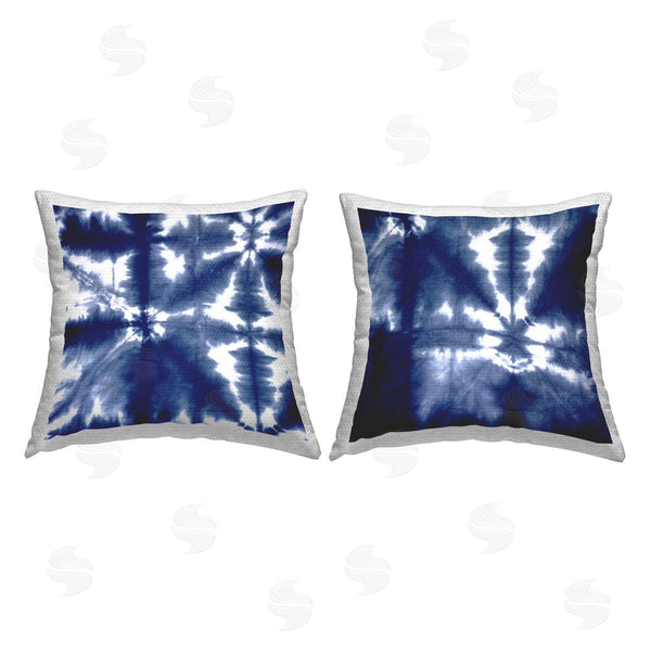 Stupell Industries Ellie Roberts | Blue Boho Tie Dye Effect Printed Throw Pillow Set