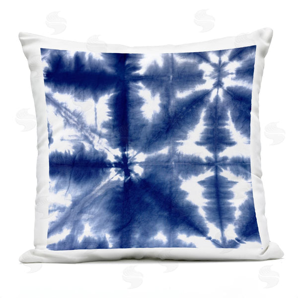 Stupell Industries Ellie Roberts | Symmetrical Blue Tie Dye Effect Printed Throw Pillow