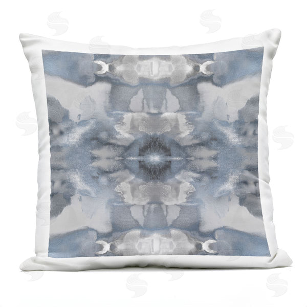Stupell Industries Ellie Roberts | Symmetrical Grey Blue Pattern Printed Throw Pillow