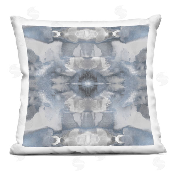 stupell industries Ellie Roberts | Symmetrical Grey Blue Pattern Printed Throw Pillow