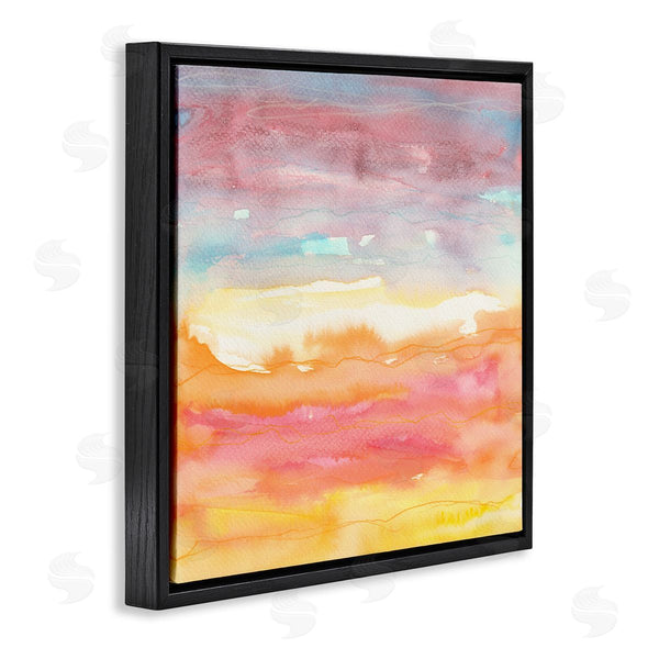 Stupell Industries Elvira Errico | Abstract Landscape Red Orange Sun Rays Watercolor Wall Art
