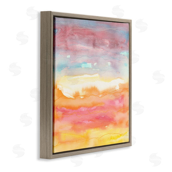 Stupell Industries Elvira Errico | Abstract Landscape Red Orange Sun Rays Watercolor Wall Art