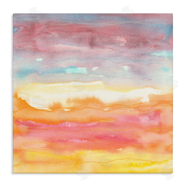 stupell industries Elvira Errico | Abstract Landscape Red Orange Sun Rays Watercolor Wall Art