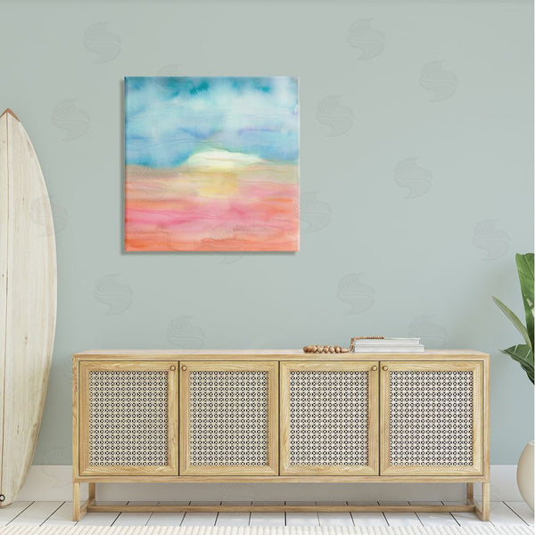 Stupell Industries Elvira Errico | Abstract Watercolor Landscape Sun Rising Horizon Sky Wall Art