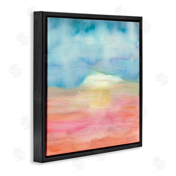 Stupell Industries Elvira Errico | Abstract Watercolor Landscape Sun Rising Horizon Sky Wall Art