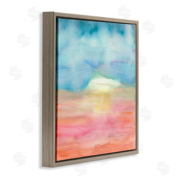 Stupell Industries Elvira Errico | Abstract Watercolor Landscape Sun Rising Horizon Sky Wall Art