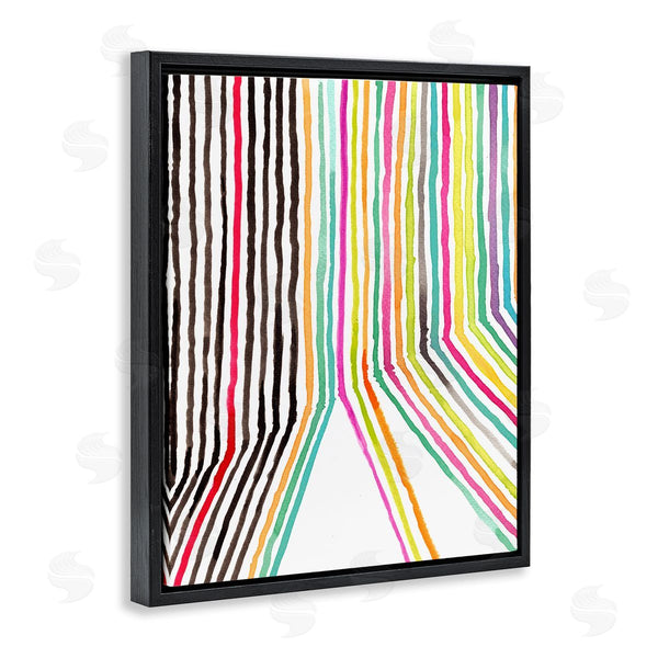 Stupell Industries Elvira Errico | Asymmetrical Line Breaks Between Fold Vibrant Rainbow