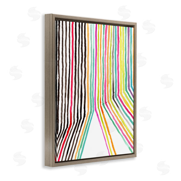 Stupell Industries Elvira Errico | Asymmetrical Line Breaks Between Fold Vibrant Rainbow