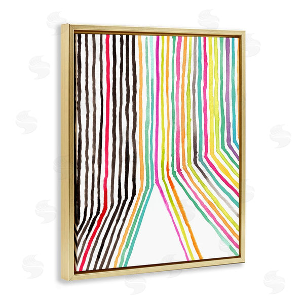 Stupell Industries Elvira Errico | Asymmetrical Line Breaks Between Fold Vibrant Rainbow