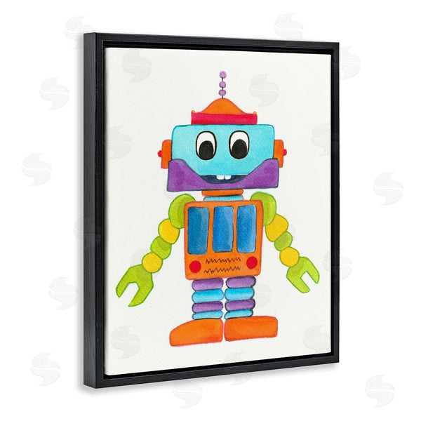 Stupell Industries Elvira Errico | Bold Smiling Robot Vivid Playful Kids Illustration Wall Art