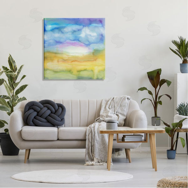 Stupell Industries Elvira Errico | Ombre Rainbow Abstract Landscape Watercolor Details Wall Art