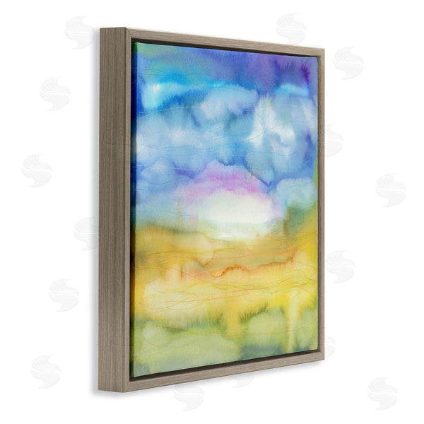 Stupell Industries Elvira Errico | Ombre Rainbow Abstract Landscape Watercolor Details Wall Art