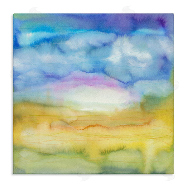 stupell industries Elvira Errico | Ombre Rainbow Abstract Landscape Watercolor Details Wall Art