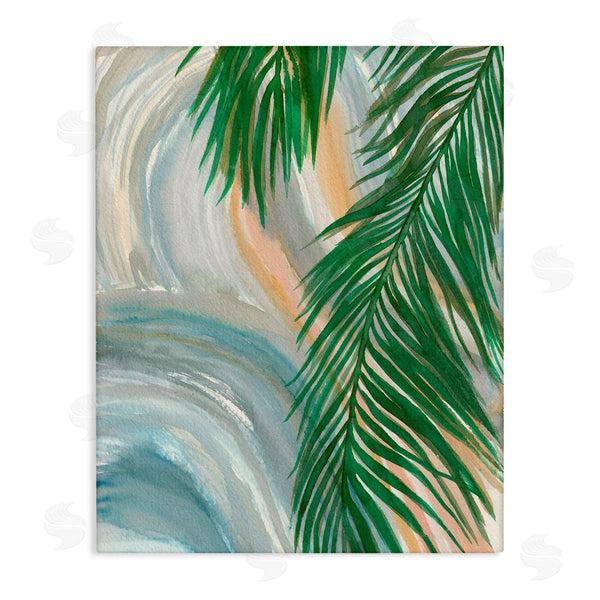 stupell industries Elvira Errico | Tropical Palm Tree Leaves Close Up Swirl Pattern Wall Art