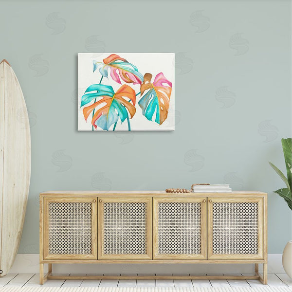 Stupell Industries Elvira Errico | Varied Rainbow Monstera House Plant Leaves Stems Wall Art