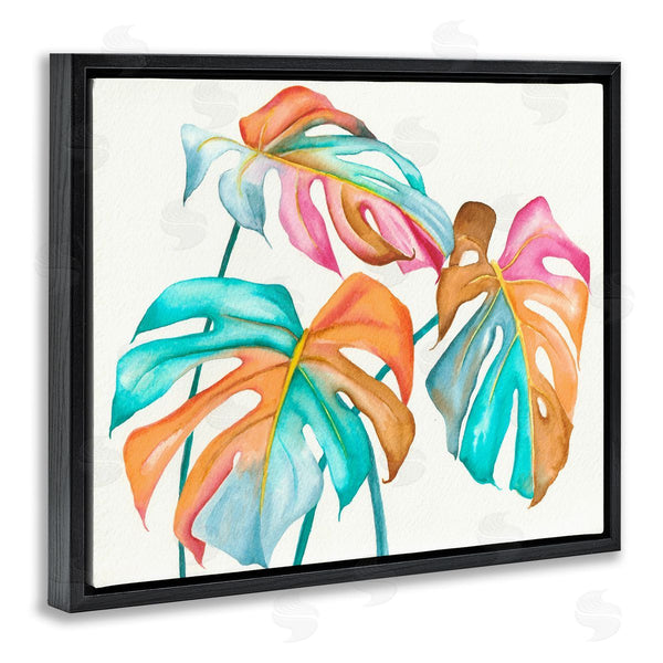 Stupell Industries Elvira Errico | Varied Rainbow Monstera House Plant Leaves Stems Wall Art