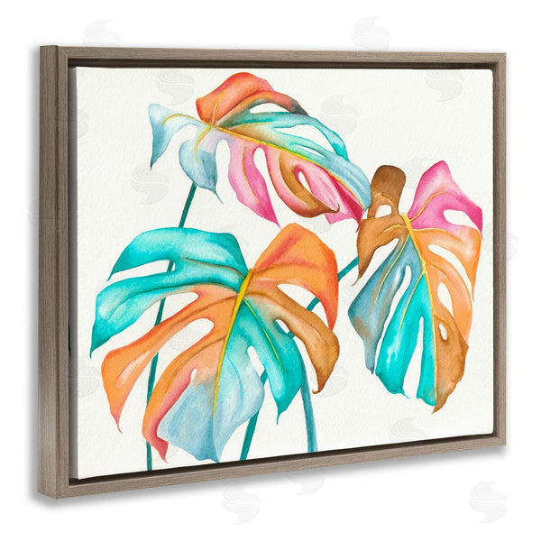 Stupell Industries Elvira Errico | Varied Rainbow Monstera House Plant Leaves Stems Wall Art