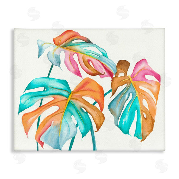 stupell industries Elvira Errico | Varied Rainbow Monstera House Plant Leaves Stems Wall Art