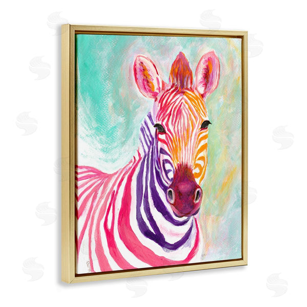 Stupell Industries Elvira Errico | Warm Tone Zebra Stripes Safari Animal Portrait