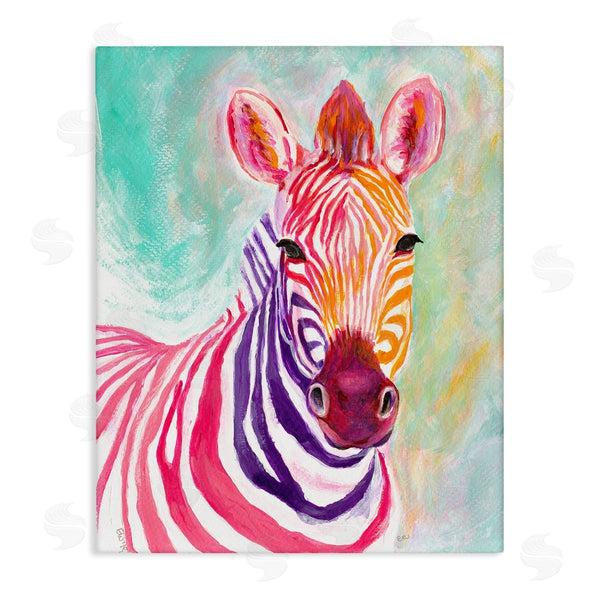 stupell industries Elvira Errico | Warm Tone Zebra Stripes Safari Animal Portrait