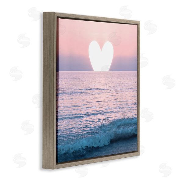 Stupell Industries Emanuela Carratoni | Pink Heart Ocean Sunrise