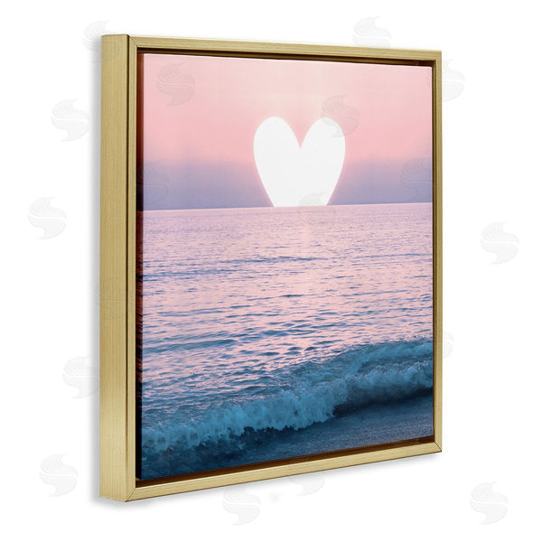 Stupell Industries Emanuela Carratoni | Pink Heart Ocean Sunrise