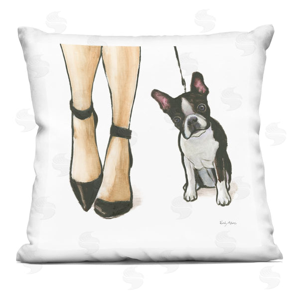 stupell industries Emily Adams | Fashion High Heels Dog Walk Glam Pet Printed Throw Pillow