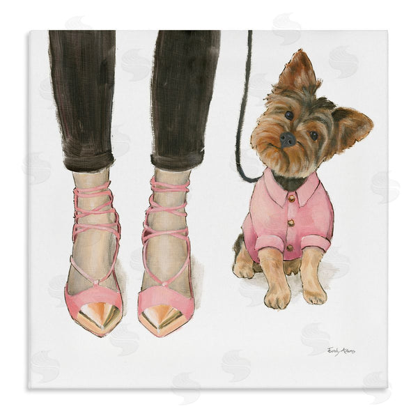stupell industries Emily Adams | Glam Dog Walk Pink Heels