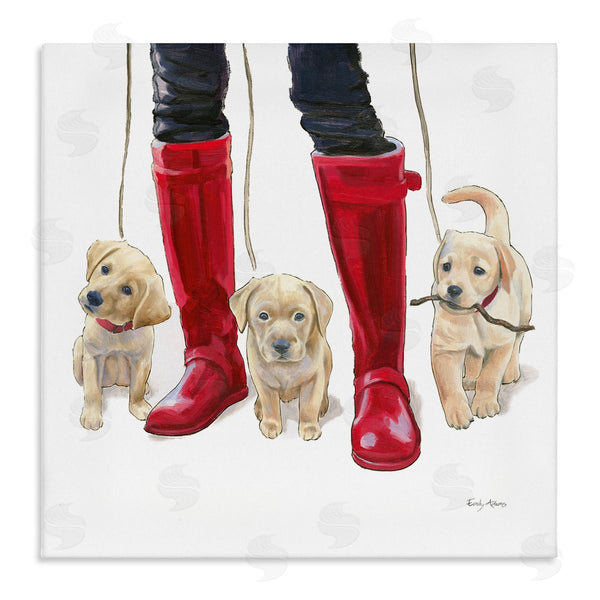stupell industries Emily Adams | Puppies and Rain Boots