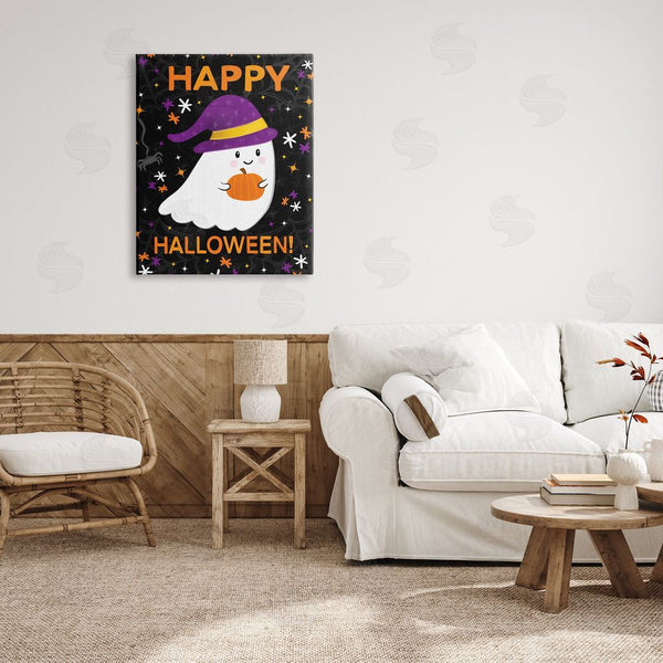 Stupell Industries Emily Cromwell | Happy Halloween Happy Ghost Wall Art