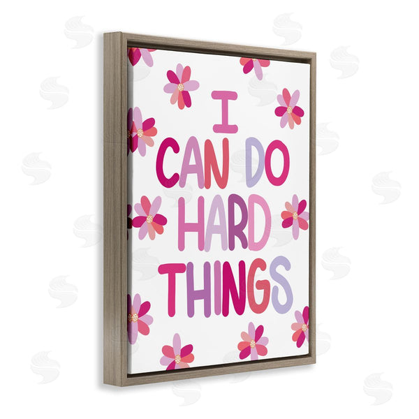 Stupell Industries Emily Cromwell | I Can Do Hard Things Humorous Floral Pattern Wall Art