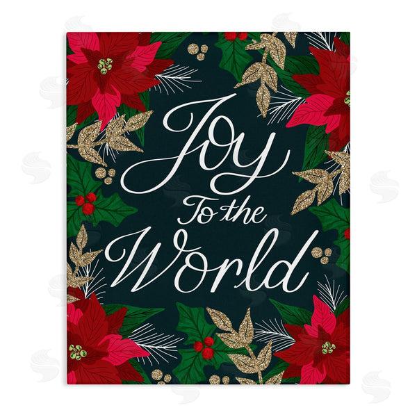 stupell industries Emily Cromwell | Joy to the World Festive Red Poinsettia Florals Wall Art