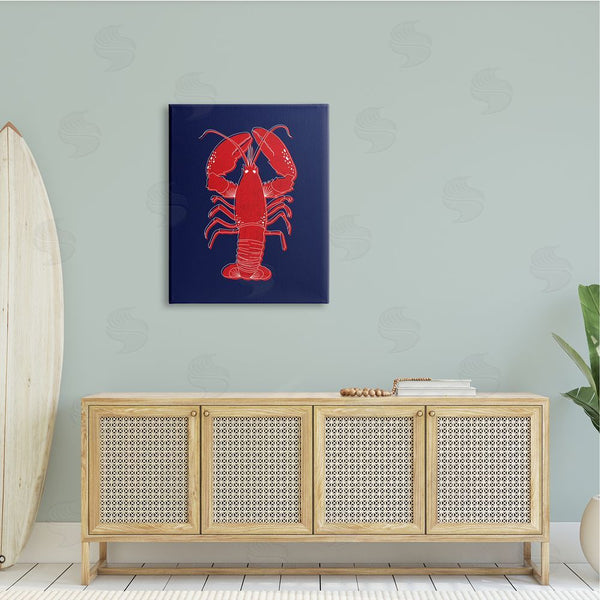 Stupell Industries Emily Cromwell | Juicy Lobster Seafood White Outline Crustacean Wall Art