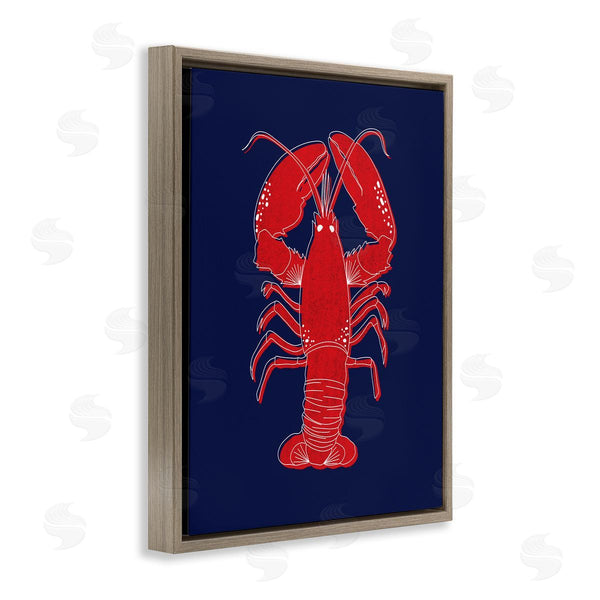 Stupell Industries Emily Cromwell | Juicy Lobster Seafood White Outline Crustacean Wall Art