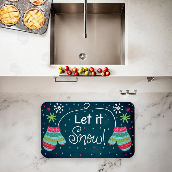 Stupell Industries Emily Cromwell | Let It Snow Mittens Anti-Fatigue Mat