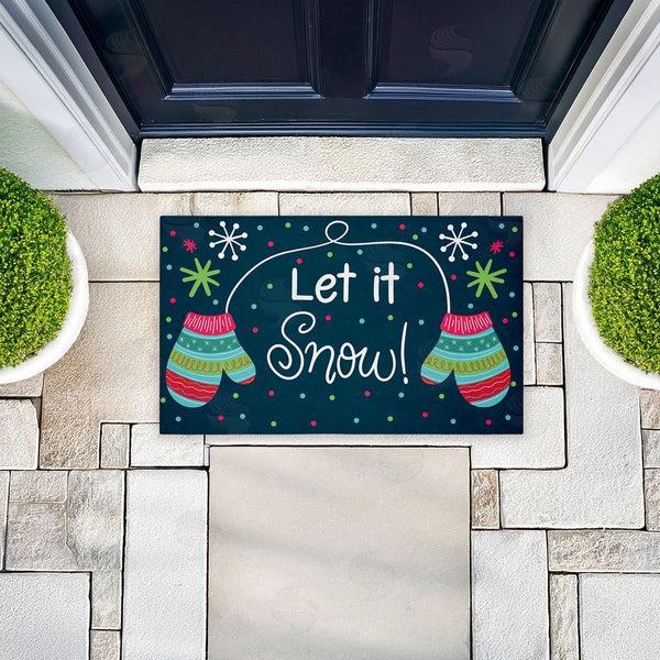 Stupell Industries Emily Cromwell | Let It Snow Mittens Non-Woven Door Mat