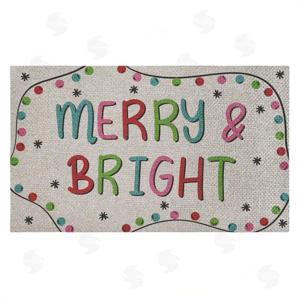 stupell industries Emily Cromwell | Merry & Bright Ornament Border Faux Sisal Door Mat