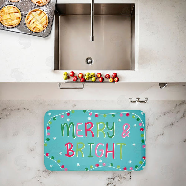Stupell Industries Emily Cromwell | Merry & Bright With Baubles Anti-Fatigue Mat