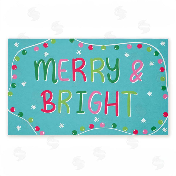 stupell industries Emily Cromwell | Merry & Bright with Baubles Non-Woven Door Mat